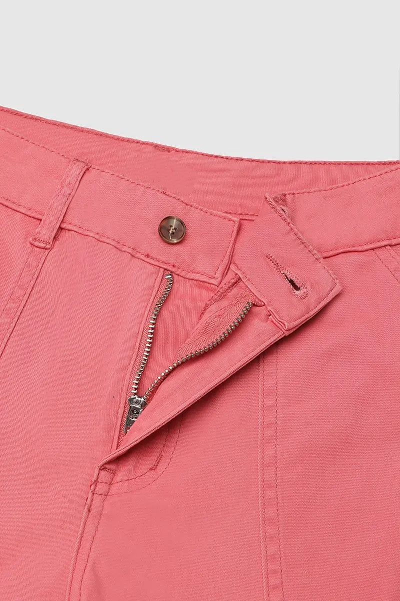 🔥Roll Tab Hem Multi Pocket Capri Mid Waist Cargo Pants