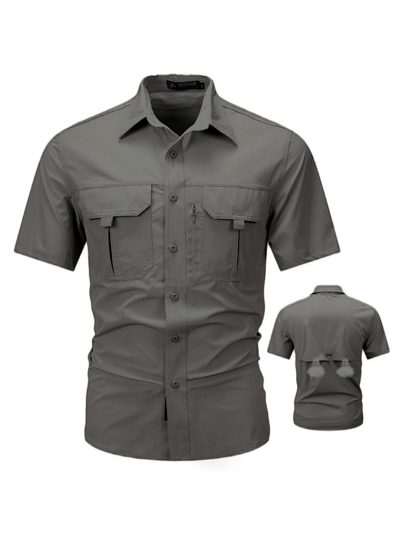 🔥$3 off for new customers🔥12-Pack Men‘s Patched Quick-Dry Short Sleeve Shirt