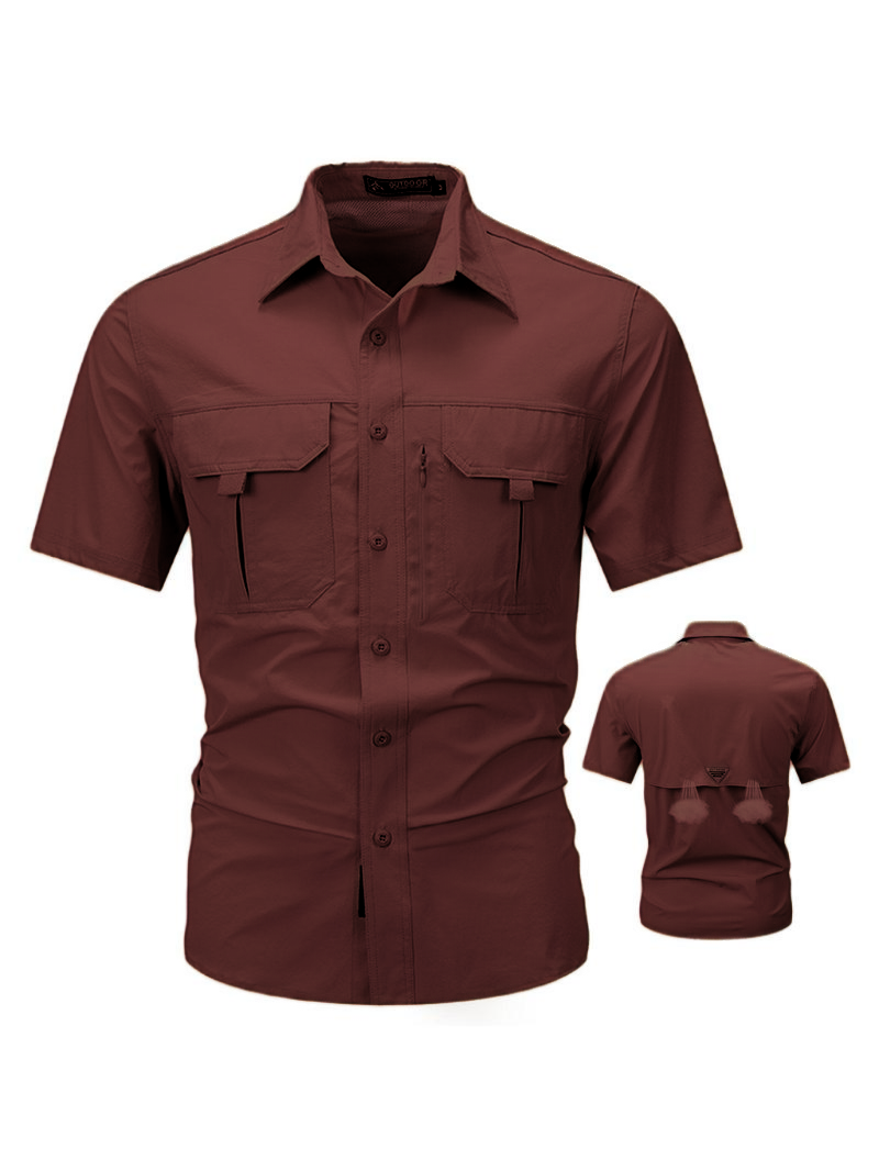🔥$3 off for new customers🔥12-Pack Men‘s Patched Quick-Dry Short Sleeve Shirt