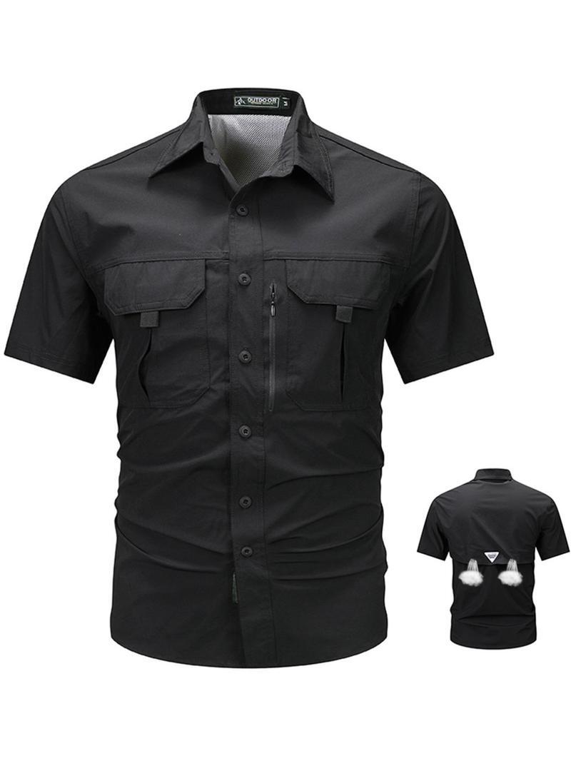 🔥$3 off for new customers🔥12-Pack Men‘s Patched Quick-Dry Short Sleeve Shirt