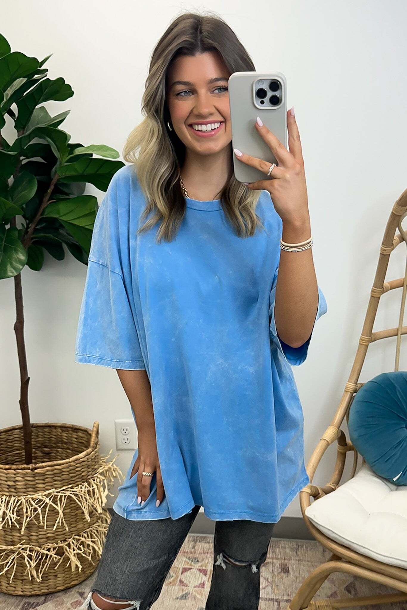 Weekend Awaits Mineral Wash Oversized Top - BACK IN STOCK