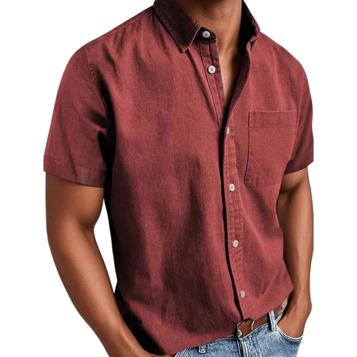 🔥Men's Classic Button-Down Short Sleeve Shirt