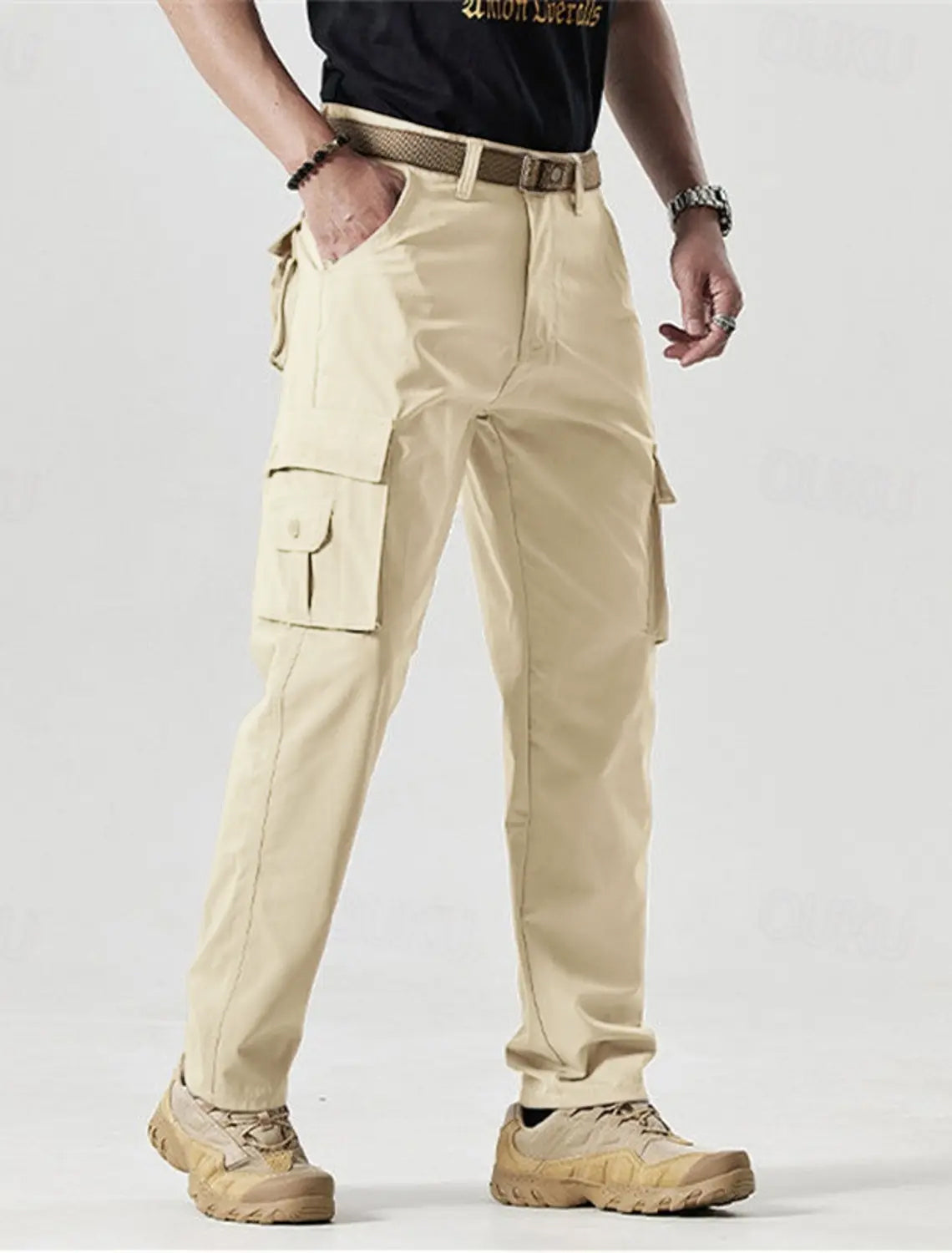 🔥2025 Hot Sale 90% off🔥Men's Solid Color Patched Zipper Fly Cargo Pants