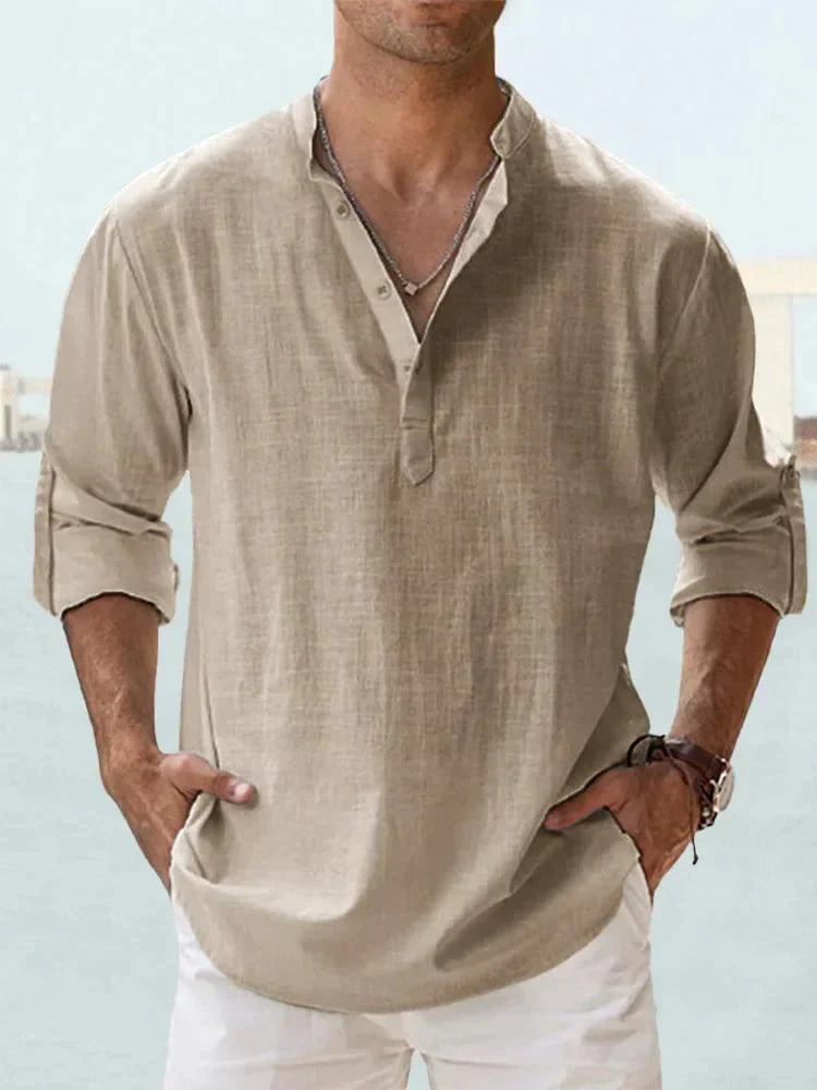 π₯ Men's Cotton Linen Casual Long Sleeve Shirt