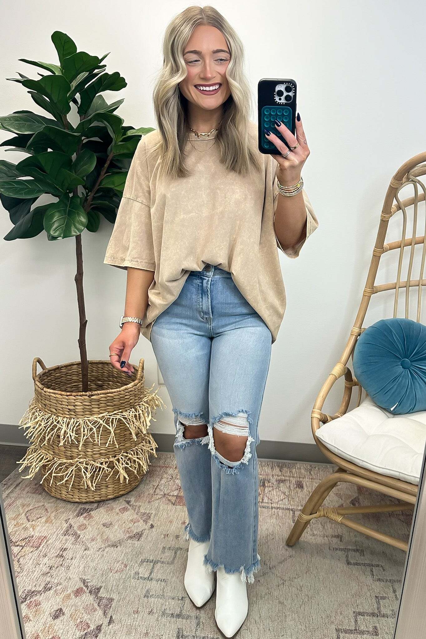 Weekend Awaits Mineral Wash Oversized Top - BACK IN STOCK