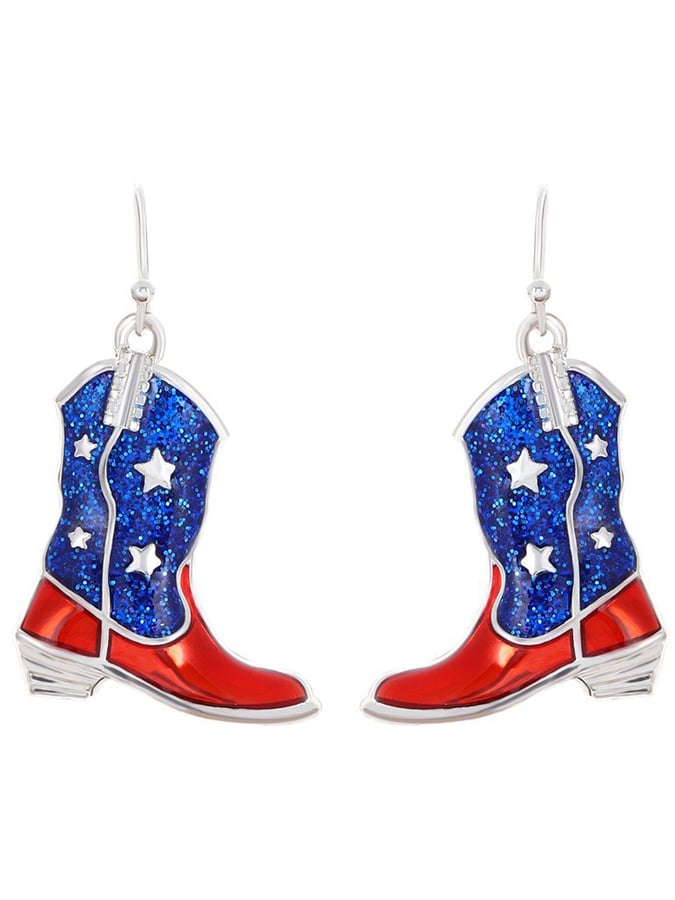 Personality Fashion Versatile National Flag Print Earrings