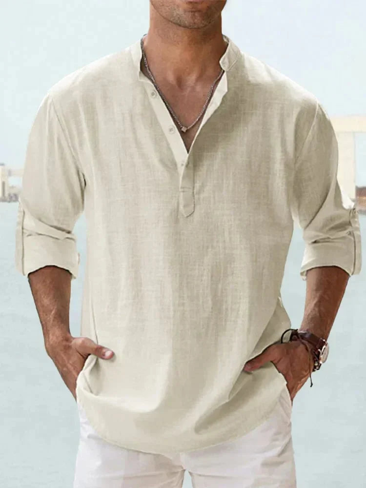 π₯ Men's Cotton Linen Casual Long Sleeve Shirt