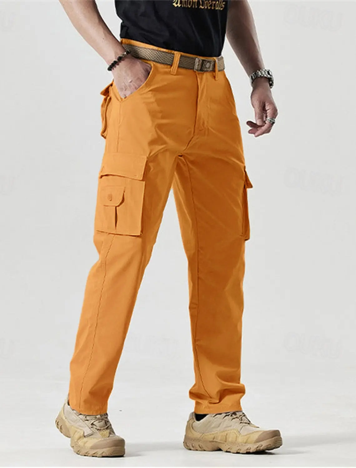 🔥2025 Hot Sale 90% off🔥Men's Solid Color Patched Zipper Fly Cargo Pants
