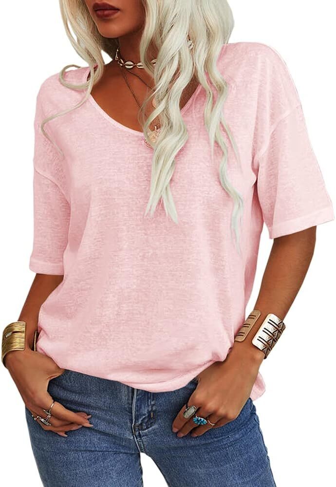 Summer Casual Half Sleeve T-shirt Basic Tops (Multiple Colors)