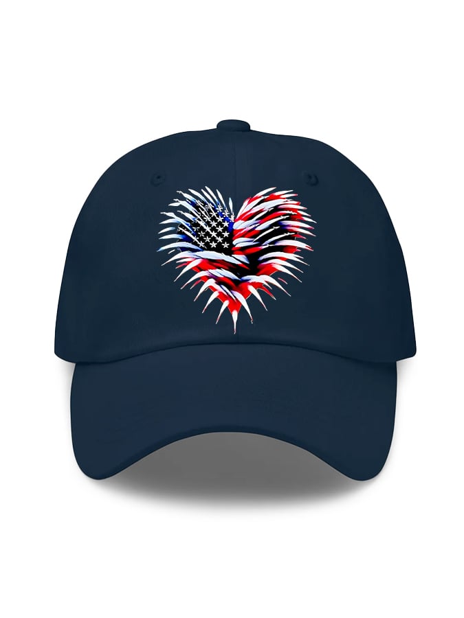 Unisex Retro Independence Day Flag Heart Fireworks Print Baseball Cap
