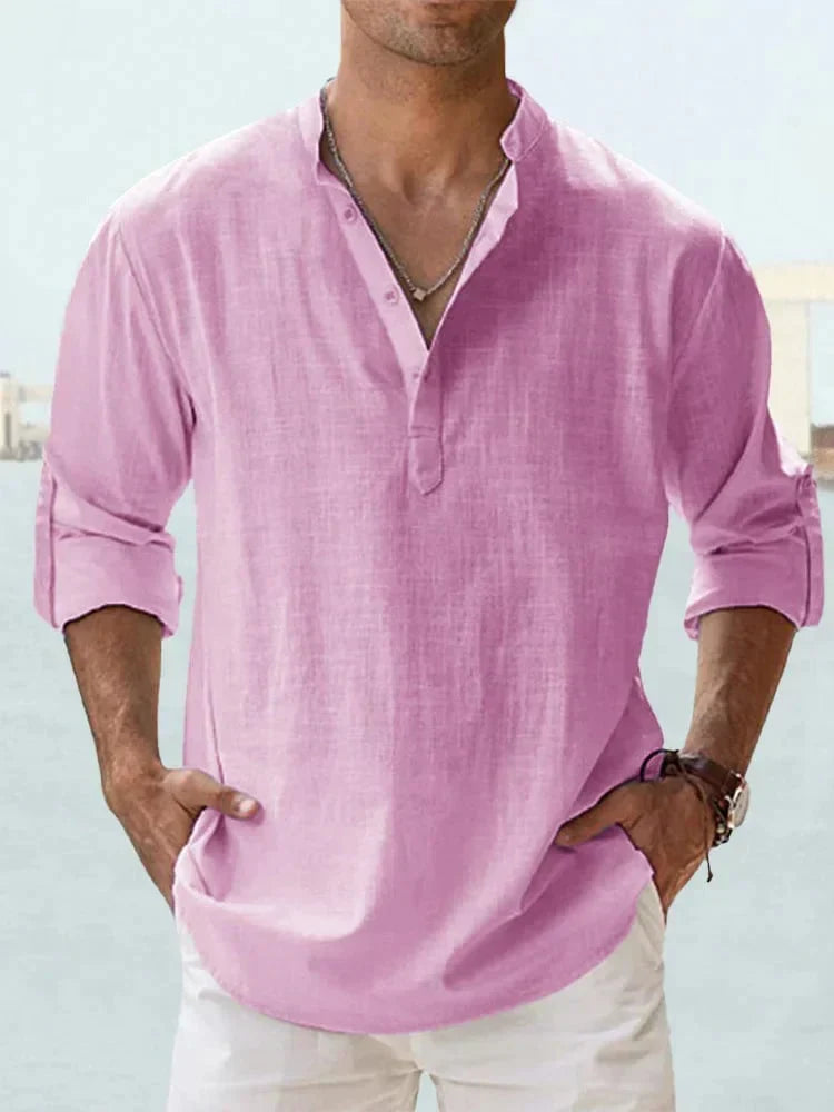 π₯ Men's Cotton Linen Casual Long Sleeve Shirt