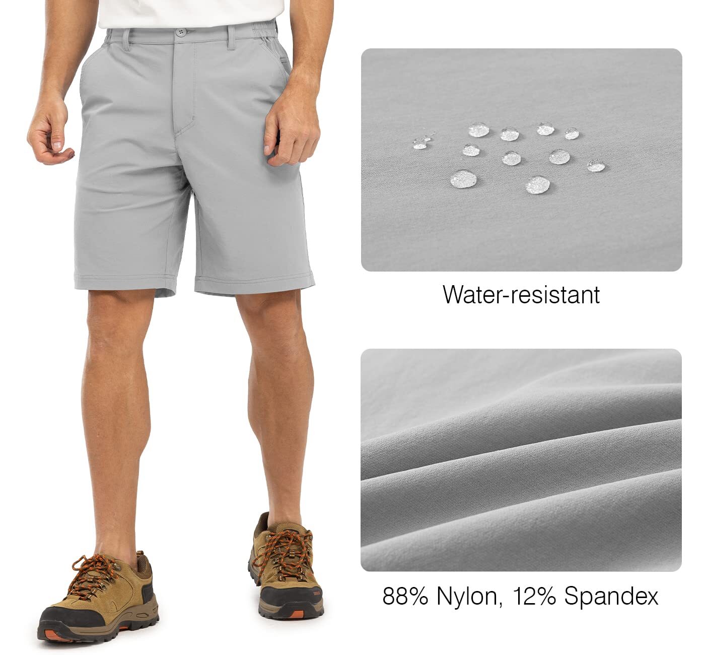 Men's golf shorts, stretch, lightweight, quick-drying, with 5 pockets