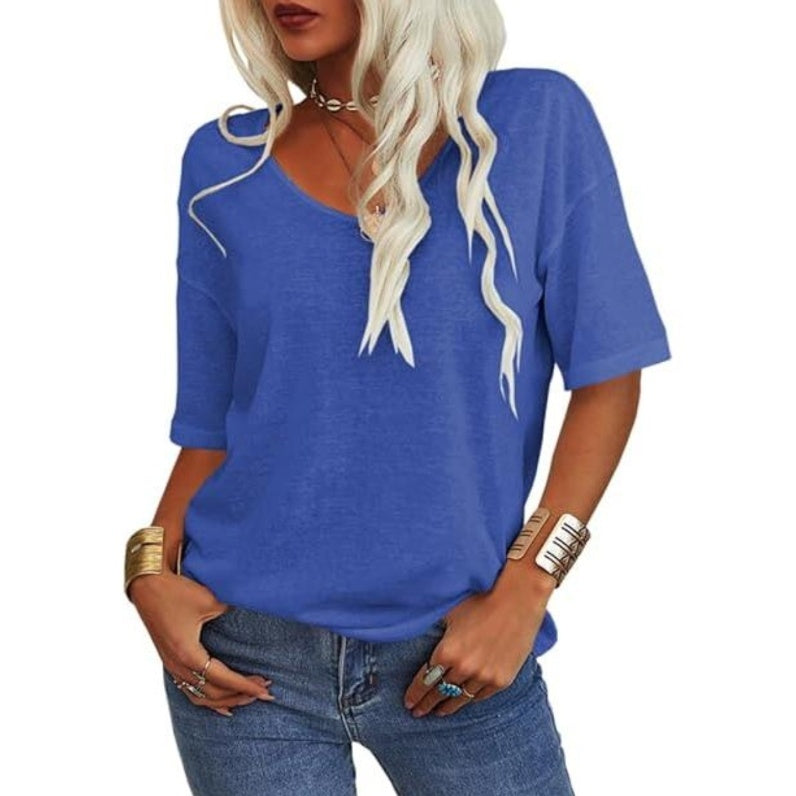 Summer Casual Half Sleeve T-shirt Basic Tops (Multiple Colors)
