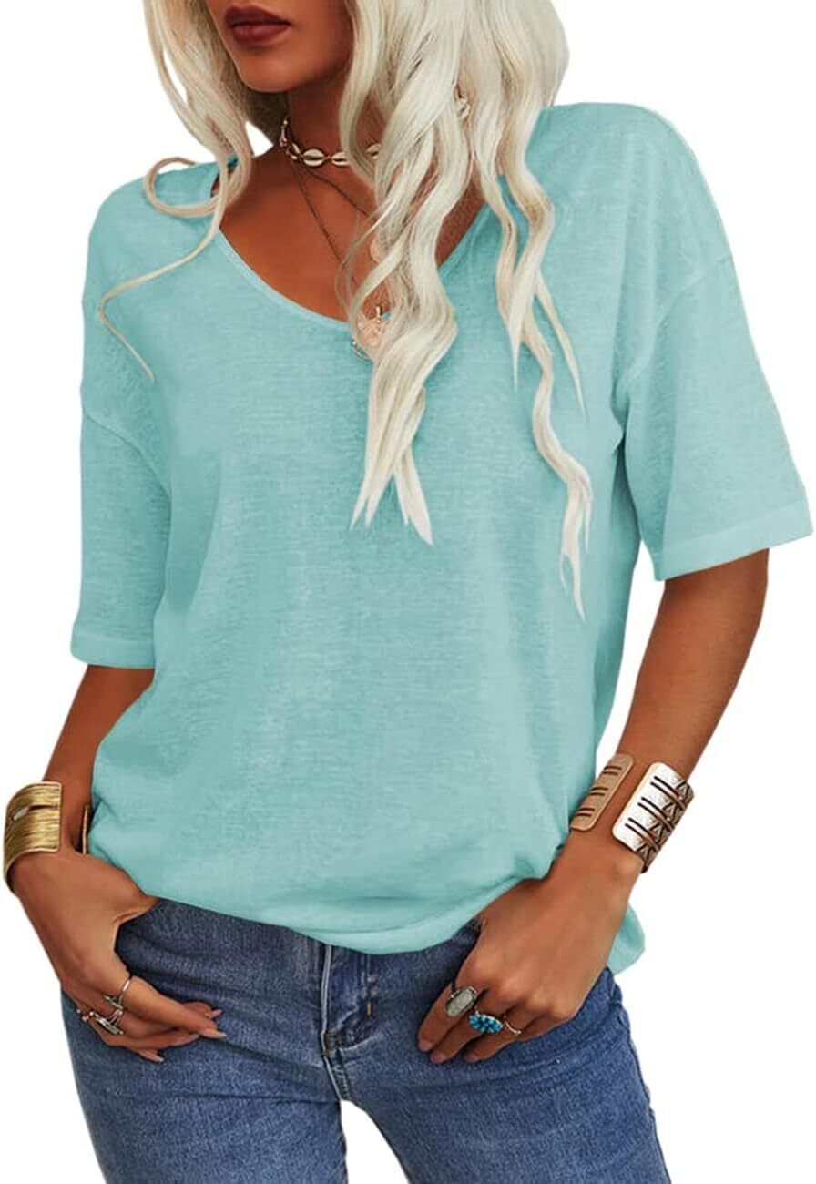 Summer Casual Half Sleeve T-shirt Basic Tops (Multiple Colors)