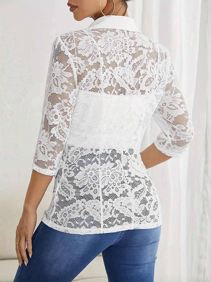Women's Fashionable Lace Patchwork Suit