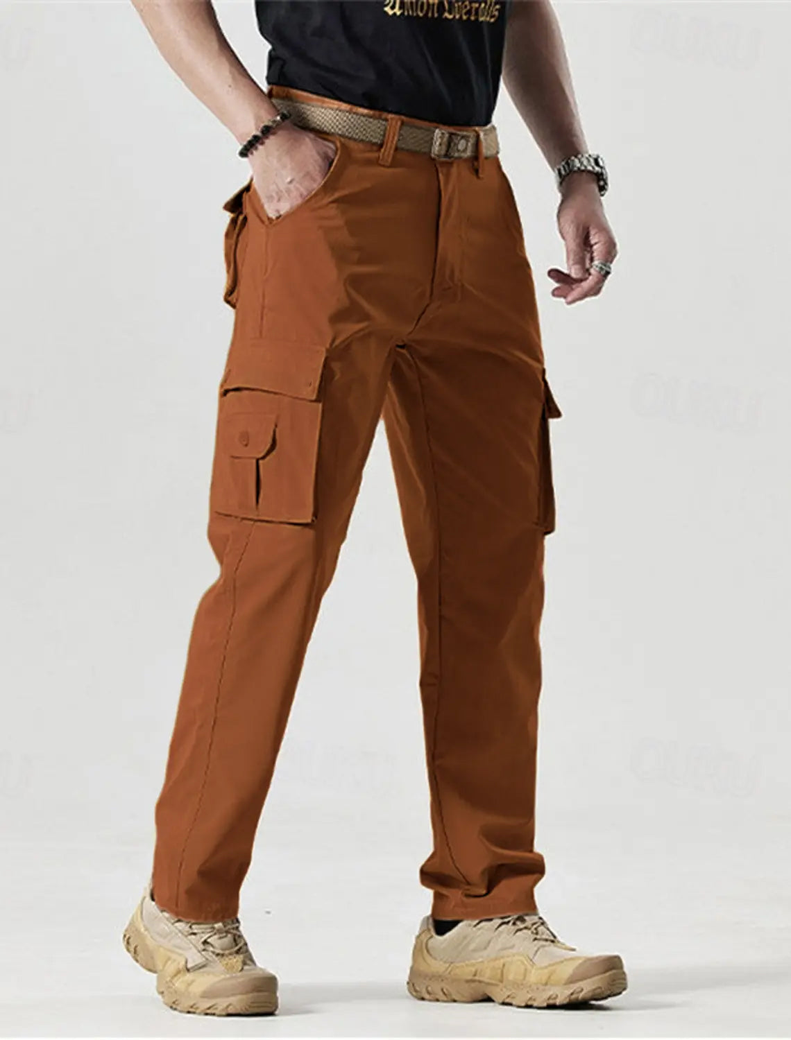 🔥2025 Hot Sale 90% off🔥Men's Solid Color Patched Zipper Fly Cargo Pants