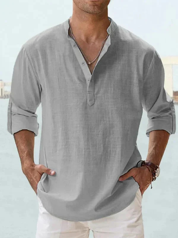 π₯ Men's Cotton Linen Casual Long Sleeve Shirt