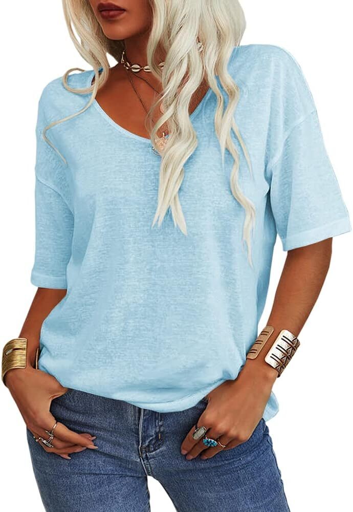 Summer Casual Half Sleeve T-shirt Basic Tops (Multiple Colors)