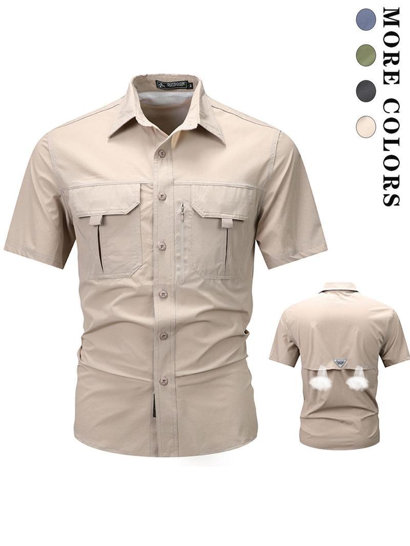 🔥$3 off for new customers🔥12-Pack Men‘s Patched Quick-Dry Short Sleeve Shirt