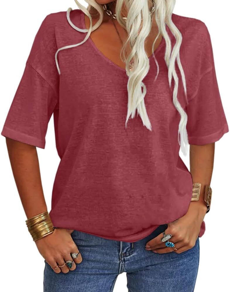 Summer Casual Half Sleeve T-shirt Basic Tops (Multiple Colors)