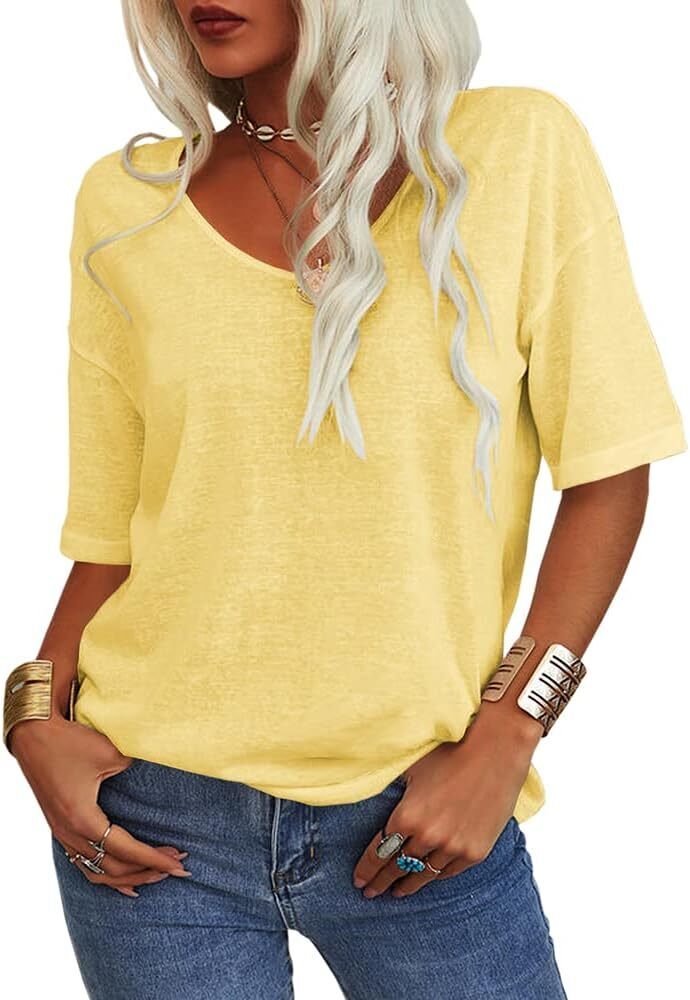 Summer Casual Half Sleeve T-shirt Basic Tops (Multiple Colors)