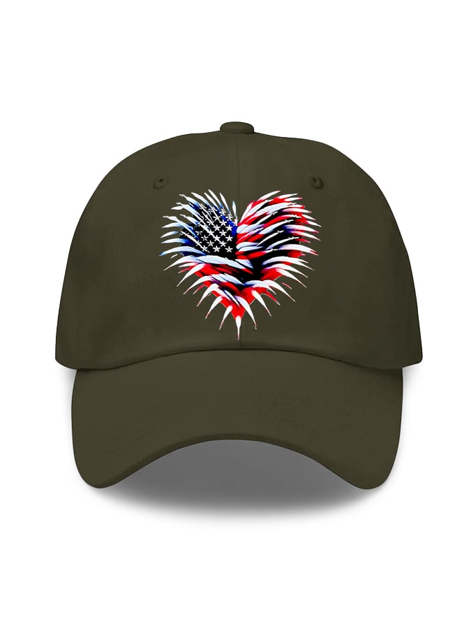 Unisex Retro Independence Day Flag Heart Fireworks Print Baseball Cap