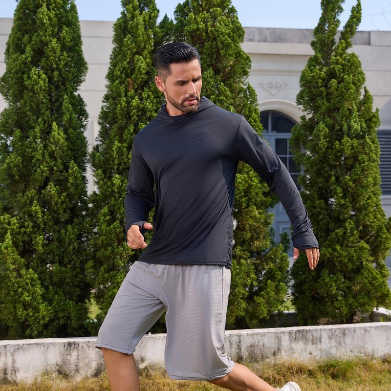 Men’s UPF 50+ Sun Protection Hooded Shirt with Integrated Face Cover