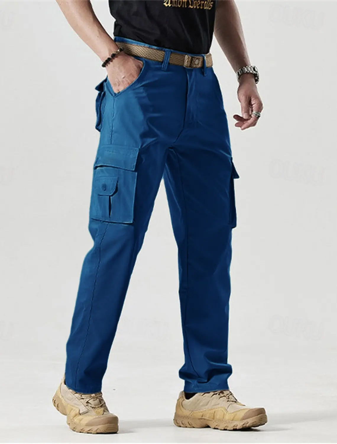 🔥2025 Hot Sale 90% off🔥Men's Solid Color Patched Zipper Fly Cargo Pants