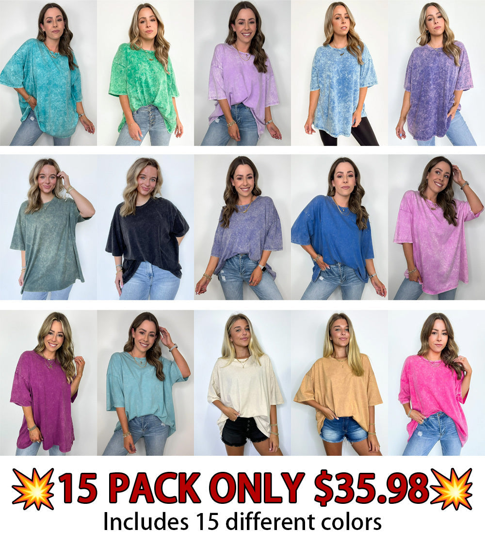 Weekend Awaits Mineral Wash Oversized Top - BACK IN STOCK