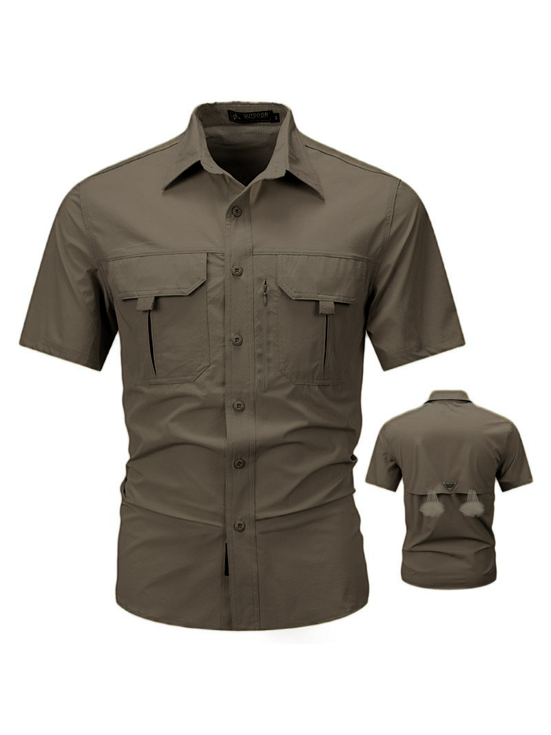 🔥$3 off for new customers🔥12-Pack Men‘s Patched Quick-Dry Short Sleeve Shirt