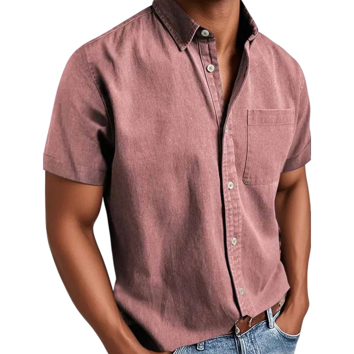 🔥Men's Classic Button-Down Short Sleeve Shirt