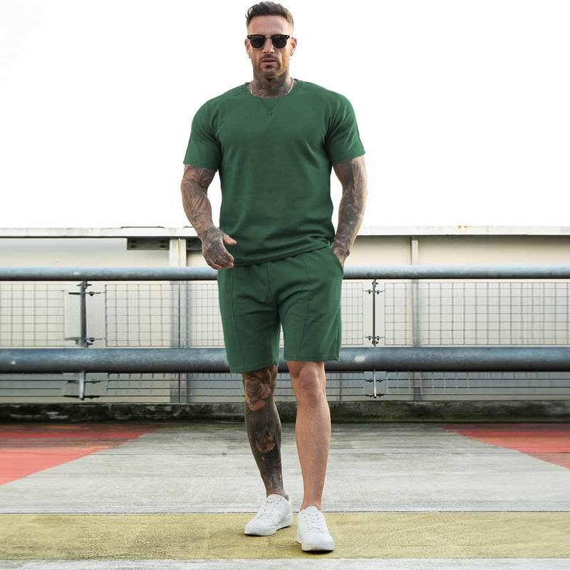 8 Pack-Mens Short Sets 2 Piece Outfits Fashion Summer Tracksuits Casual Set