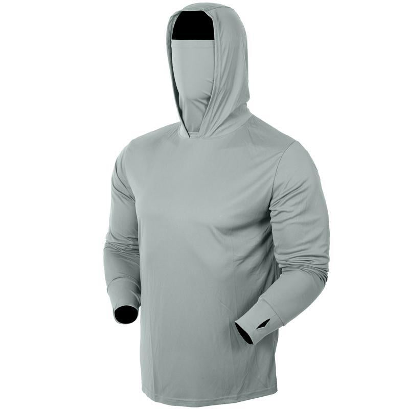 Men’s UPF 50+ Sun Protection Hooded Shirt with Integrated Face Cover