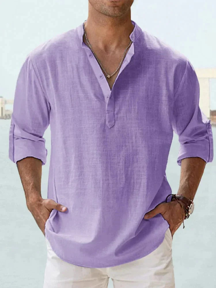 π₯ Men's Cotton Linen Casual Long Sleeve Shirt