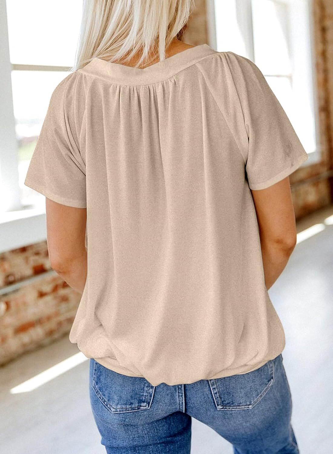 🔥Last day promotion🔥Women's Casual Summer T Shirts Short Sleeve V Neck Tops Tshirts