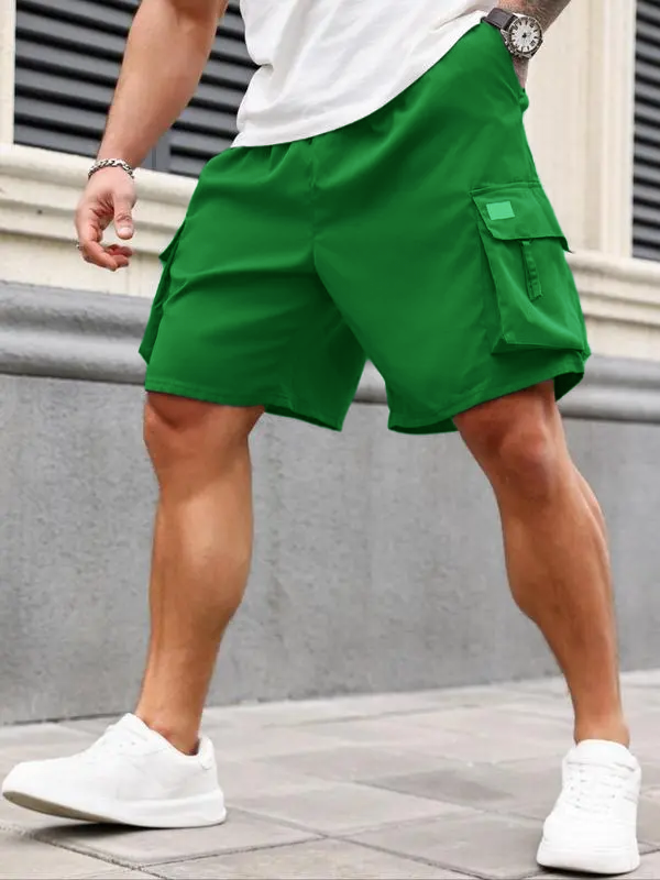 π₯ 8-Pack Men's Plus Size Solid Flap Pocket Cargo Shorts