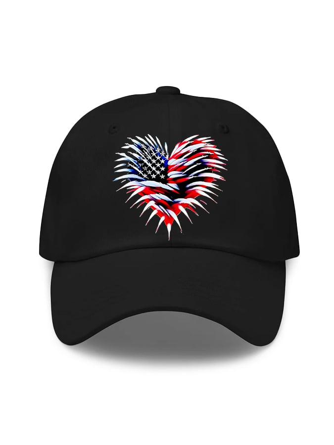 Unisex Retro Independence Day Flag Heart Fireworks Print Baseball Cap