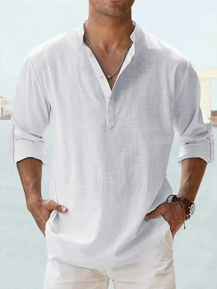 π₯ Men's Cotton Linen Casual Long Sleeve Shirt