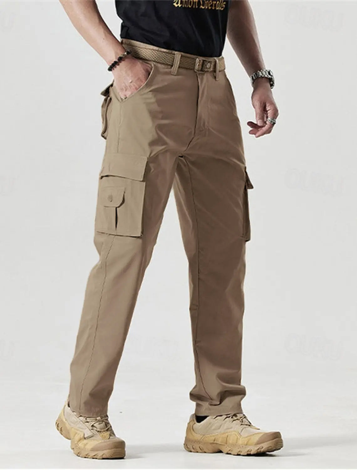 🔥2025 Hot Sale 90% off🔥Men's Solid Color Patched Zipper Fly Cargo Pants