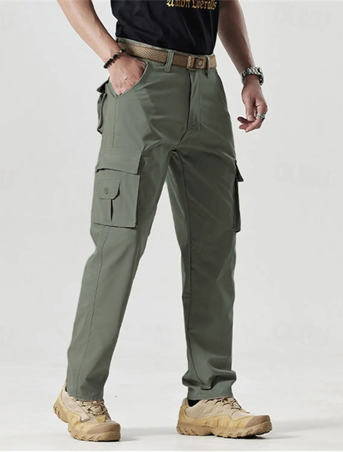 🔥2025 Hot Sale 90% off🔥Men's Solid Color Patched Zipper Fly Cargo Pants