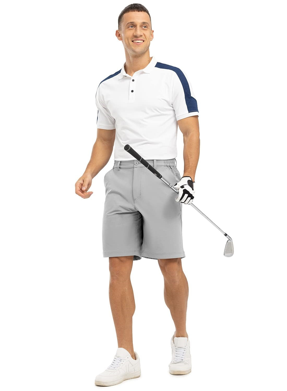 Men's golf shorts, stretch, lightweight, quick-drying, with 5 pockets