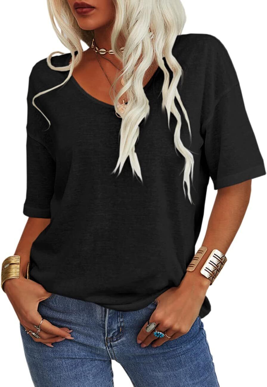 Summer Casual Half Sleeve T-shirt Basic Tops (Multiple Colors)