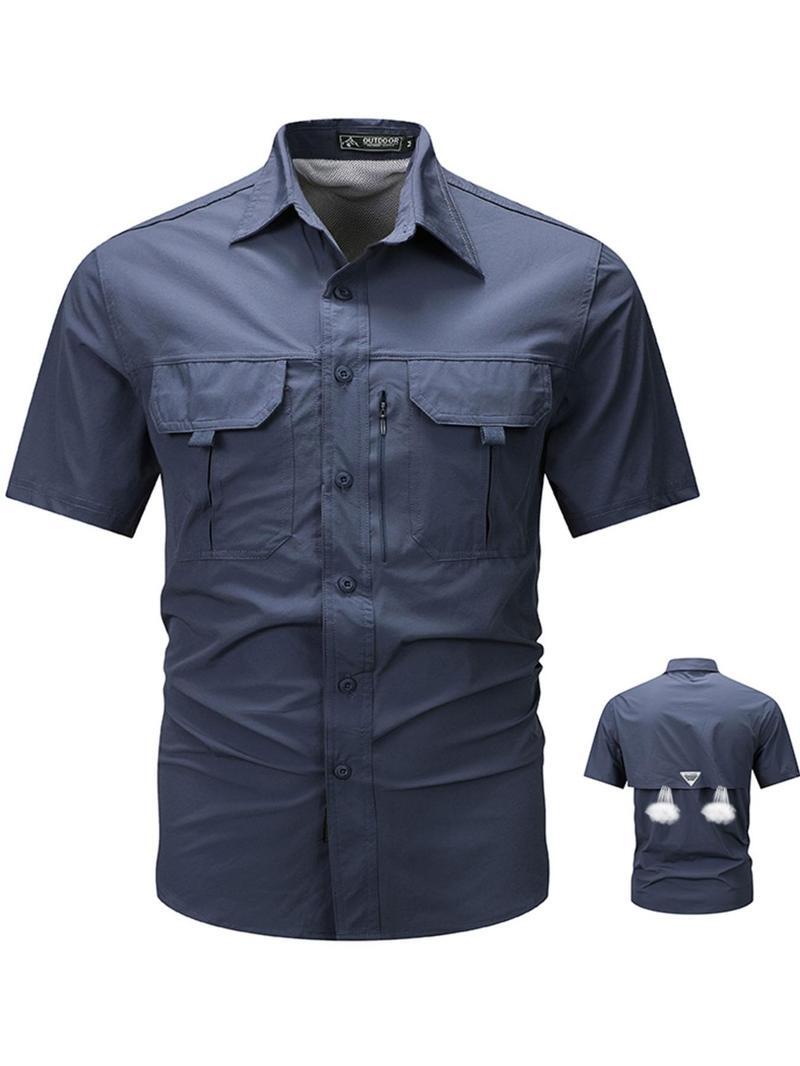 🔥$3 off for new customers🔥12-Pack Men‘s Patched Quick-Dry Short Sleeve Shirt