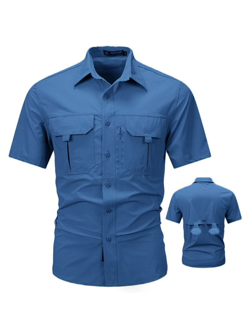 🔥$3 off for new customers🔥12-Pack Men‘s Patched Quick-Dry Short Sleeve Shirt