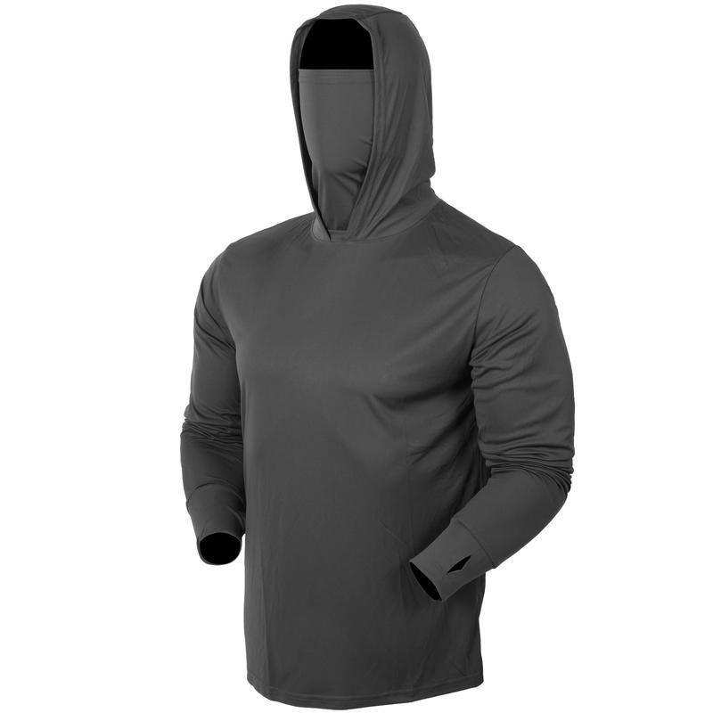 Men’s UPF 50+ Sun Protection Hooded Shirt with Integrated Face Cover
