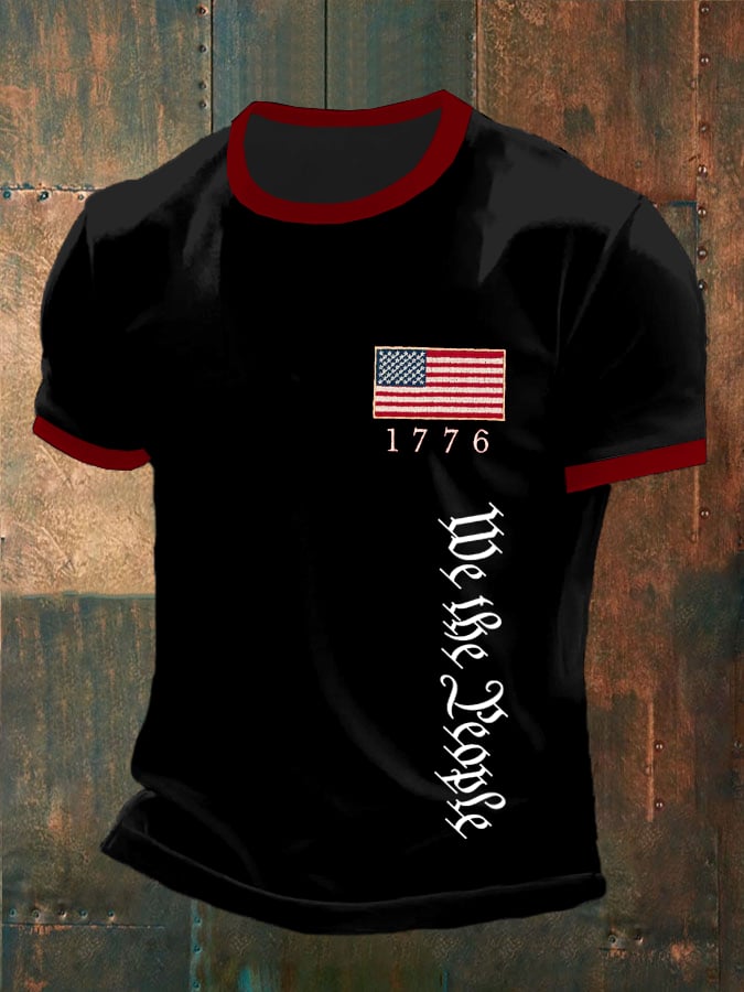 Men's We The People Fourth Of July America 1776 Patriotic Casual T-Shirt