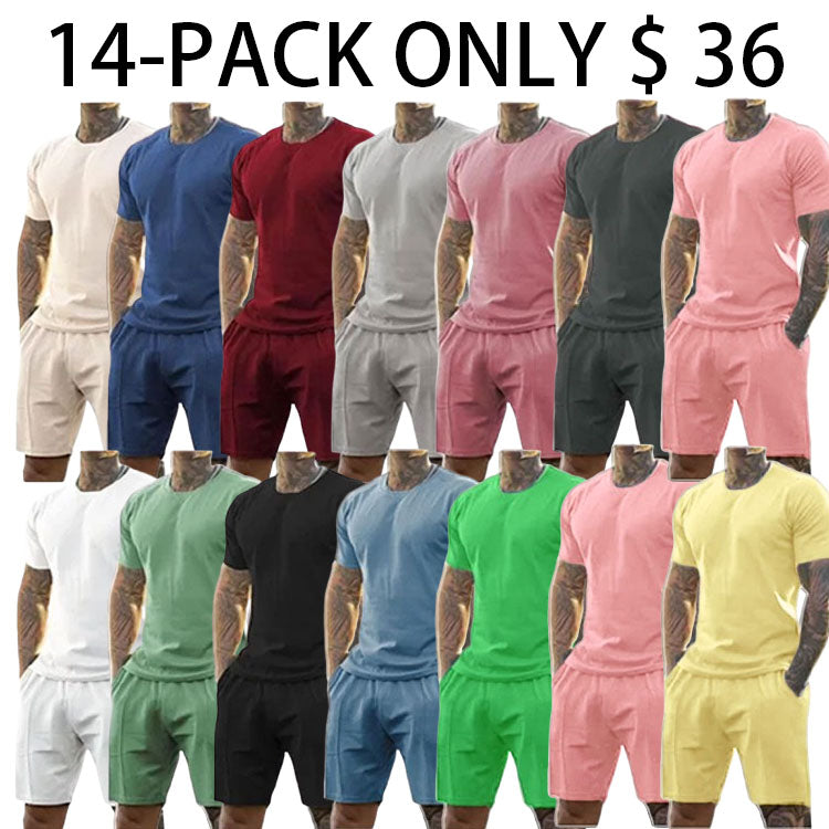 8 Pack-Mens Short Sets 2 Piece Outfits Fashion Summer Tracksuits Casual Set