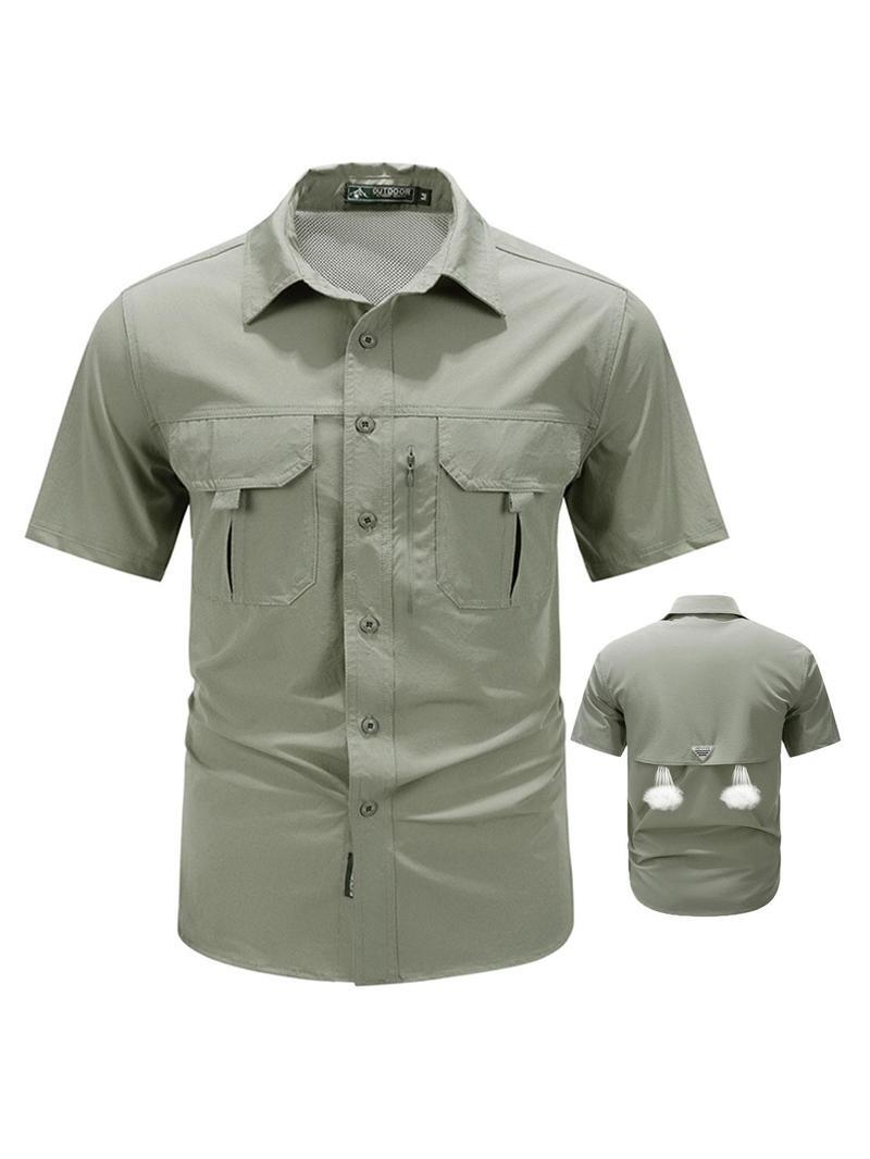 🔥$3 off for new customers🔥12-Pack Men‘s Patched Quick-Dry Short Sleeve Shirt