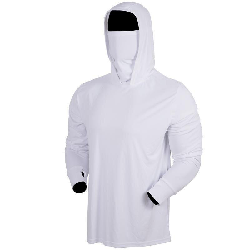 Men’s UPF 50+ Sun Protection Hooded Shirt with Integrated Face Cover
