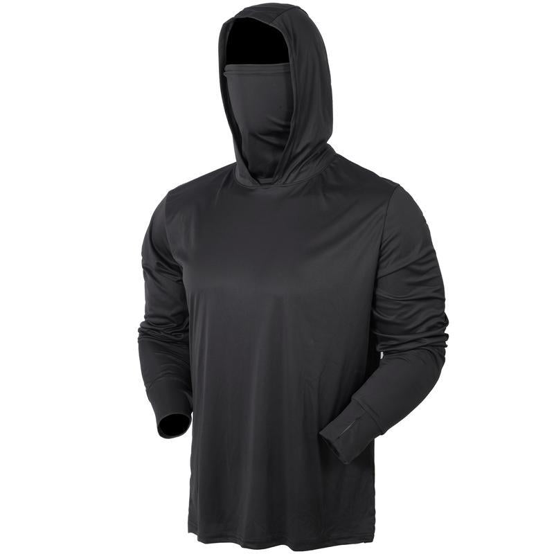 Men’s UPF 50+ Sun Protection Hooded Shirt with Integrated Face Cover